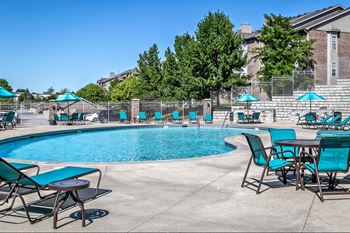 Blue cool swimming pool